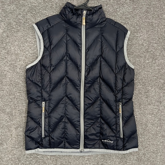 Eddie Bauer Womens‎ Vest L Black 800 Fill Power Down Puffer Sleeveless Jacket - Picture 1 of 8